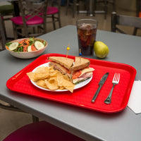 Omcan - 14" x 18" Red Food Tray (356 mm x 457 mm), Pack of 20 - 80105