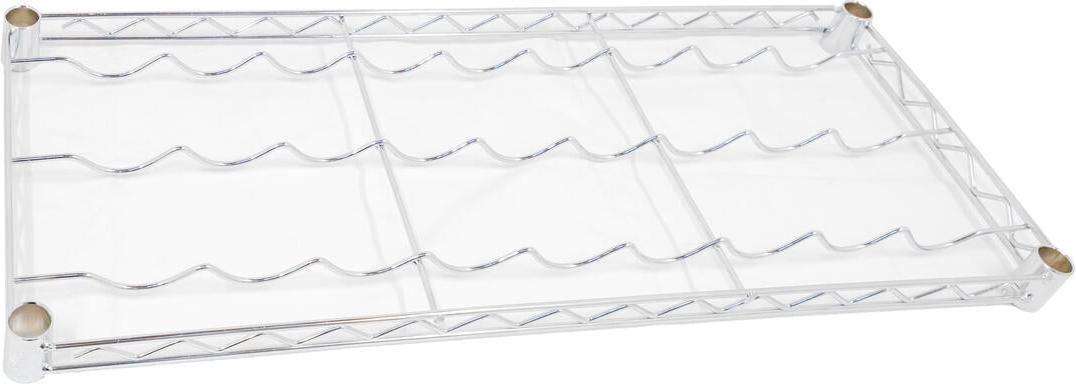 Omcan - 14″ x 36″ 9 Bottles Chrome Wire Wine Shelf, Pack of 4 - 48222