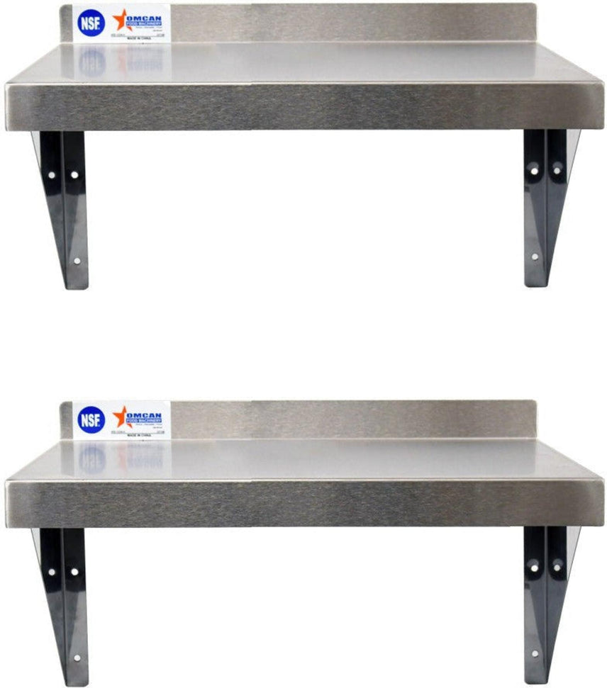 Omcan - 14″ x 36″ Stainless Steel Wall Shelf, Pack of 2 - 46509