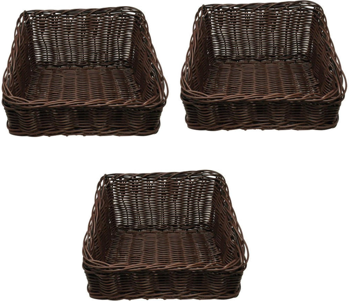 Omcan - 14.5″ x 16.5″ x 10″ Rectangular Wicker Basket, Pack of 2 - 43111
