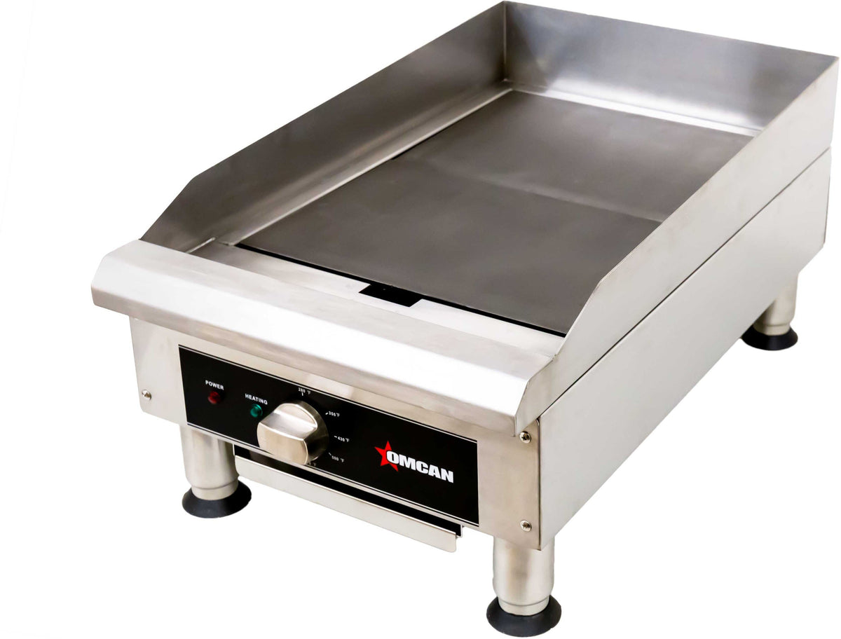 Omcan - 14"x 19" 3.6kW Electric Charbroiler With Grill and Griddle Plate - 49885