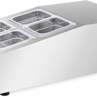 Omcan - 15″ Countertop Refrigerated Prep Rail with 4 x GN 1/6 Pans Capacity - 47861