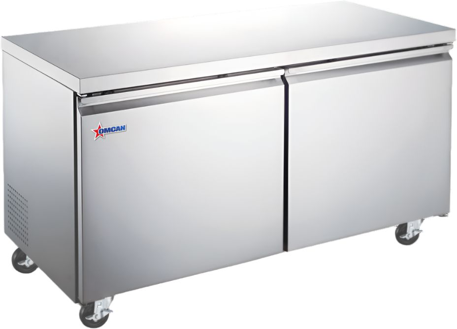 Omcan - 15 Cu.Ft Stainless Steel Under Counter Freezer With Double Door - 50092