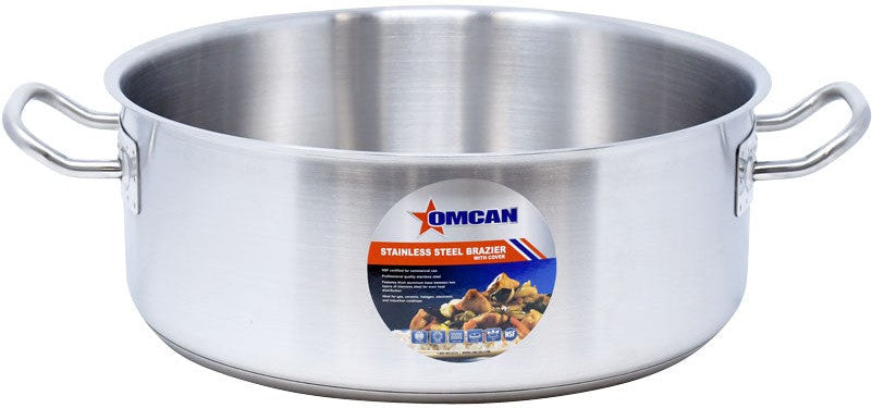 Omcan - 15 QT Stainless Steel Brazier with Cover - 80427