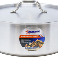 Omcan - 15 QT Stainless Steel Brazier with Cover - 80427