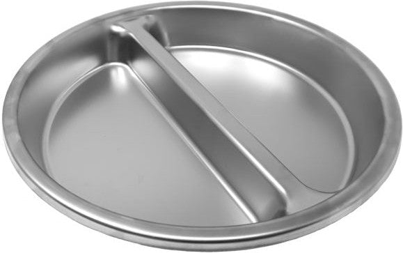 Omcan - 15" Round Chafer Divided Food Pan for 80527, Pack of 4 - 81016