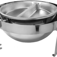 Omcan - 15" Round Chafer Divided Food Pan for 80527, Pack of 4 - 81016