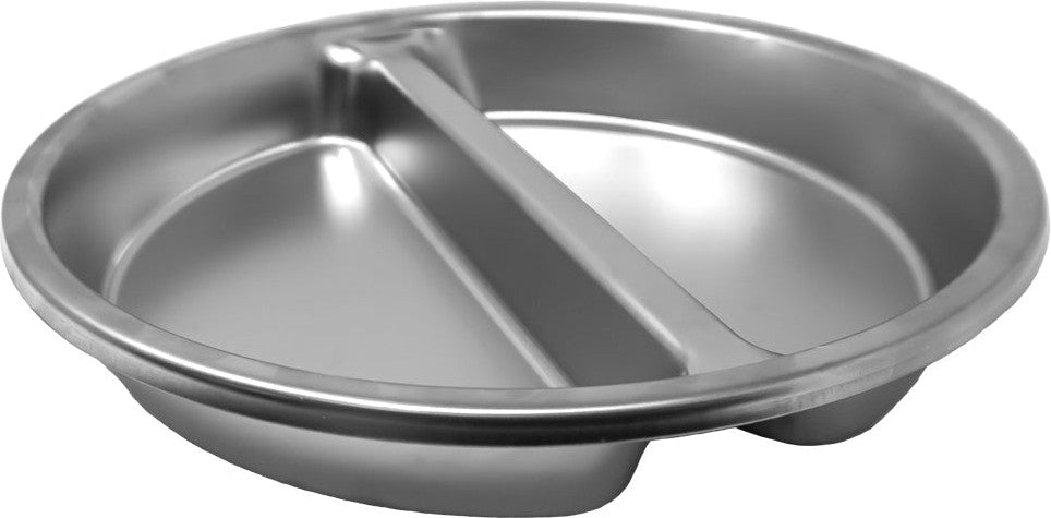 Omcan - 15" Round Chafer Divided Food Pan for 80527, Pack of 4 - 81016
