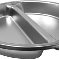 Omcan - 15" Round Chafer Divided Food Pan for 80527, Pack of 4 - 81016