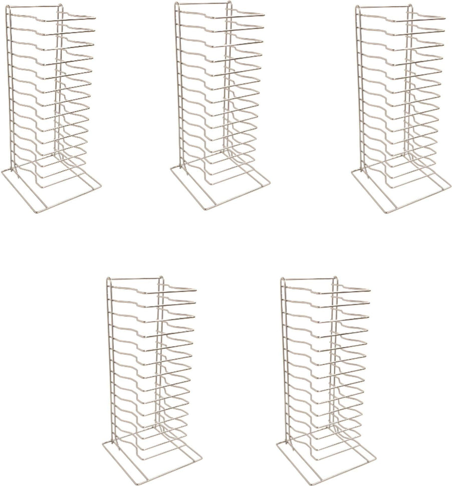 Omcan - 15-Slot Pizza Pan Rack Chrome Steel, Pack of 5 - 80935