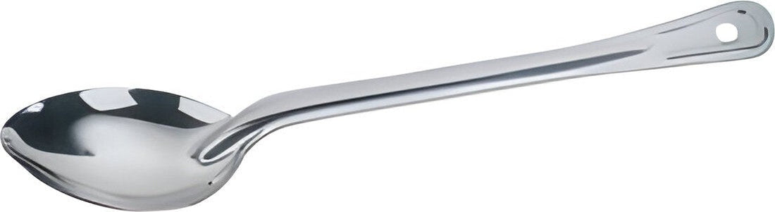 Omcan - 15" Stainless Steel Solid Basting Spoon, Pack of 100 - 80702