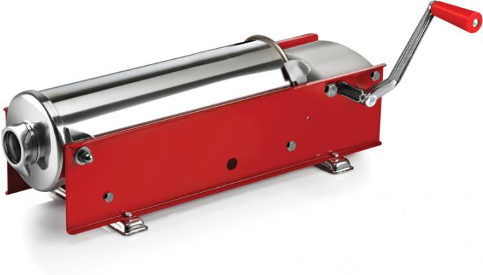 Omcan - 15 lb Capacity Elite Series Horizontal Two-Speed Gear-Driven Manual Sausage Stuffer - 13737