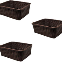 Omcan - 15" x 18" x 6.5" Rectangular Wicker Basket, Pack of 3 - 43110