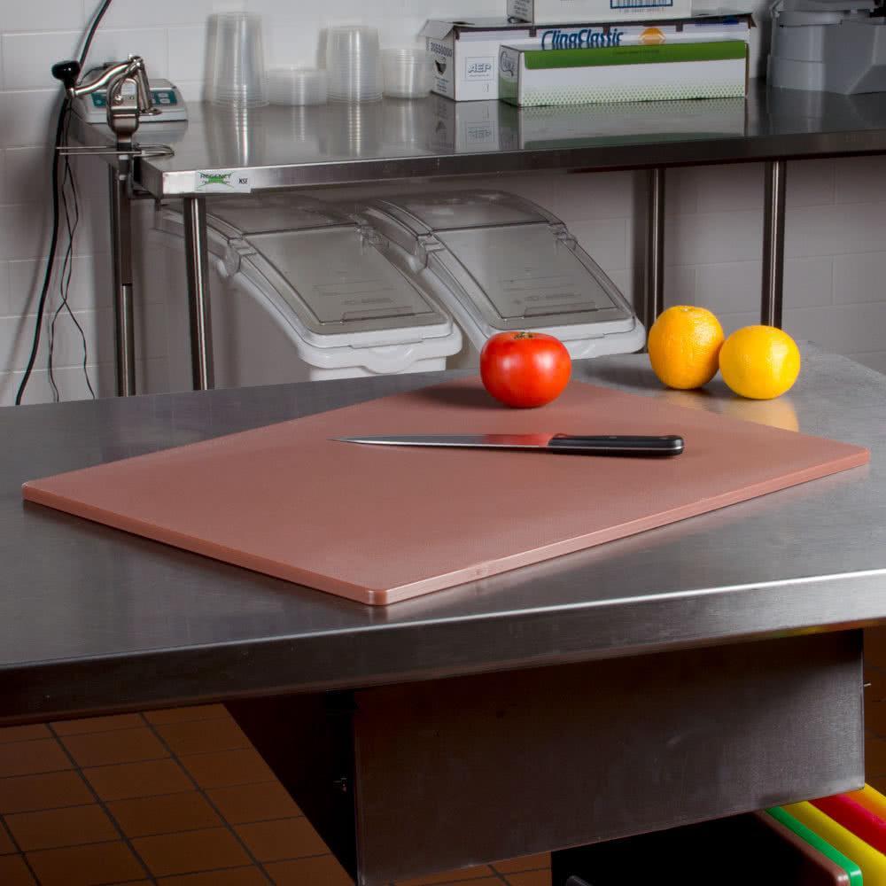 Omcan - 15" x 20" Brown Rigid Cutting Board, Pack of 5 - 41205