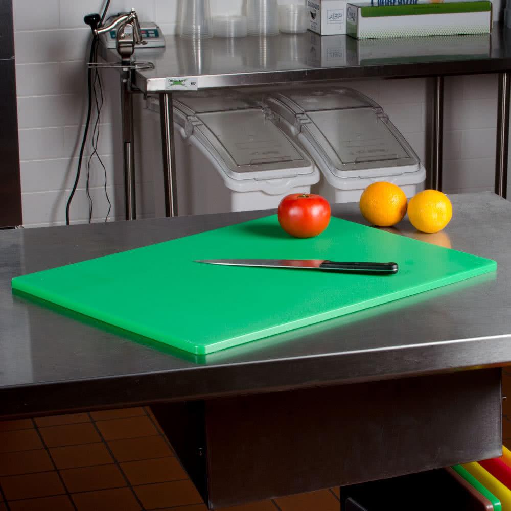 Omcan - 15" x 20" Green Rigid Cutting Board, Pack of 5 - 41204