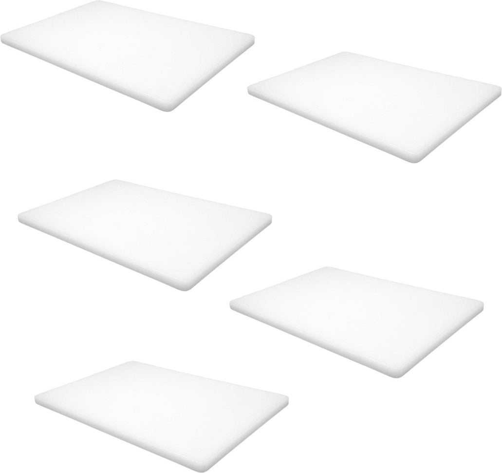 Omcan - 15″ x 20″ x 0.75″ Polyethylene White Cutting Board, Pack of 5 - 41415