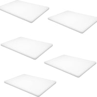 Omcan - 15″ x 20″ x 0.75″ Polyethylene White Cutting Board, Pack of 5 - 41415