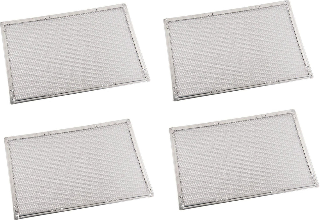 Omcan - 15" x 21" Heavy Duty Crimped Rectangular Pizza Screen, Pack of 4 - 13459