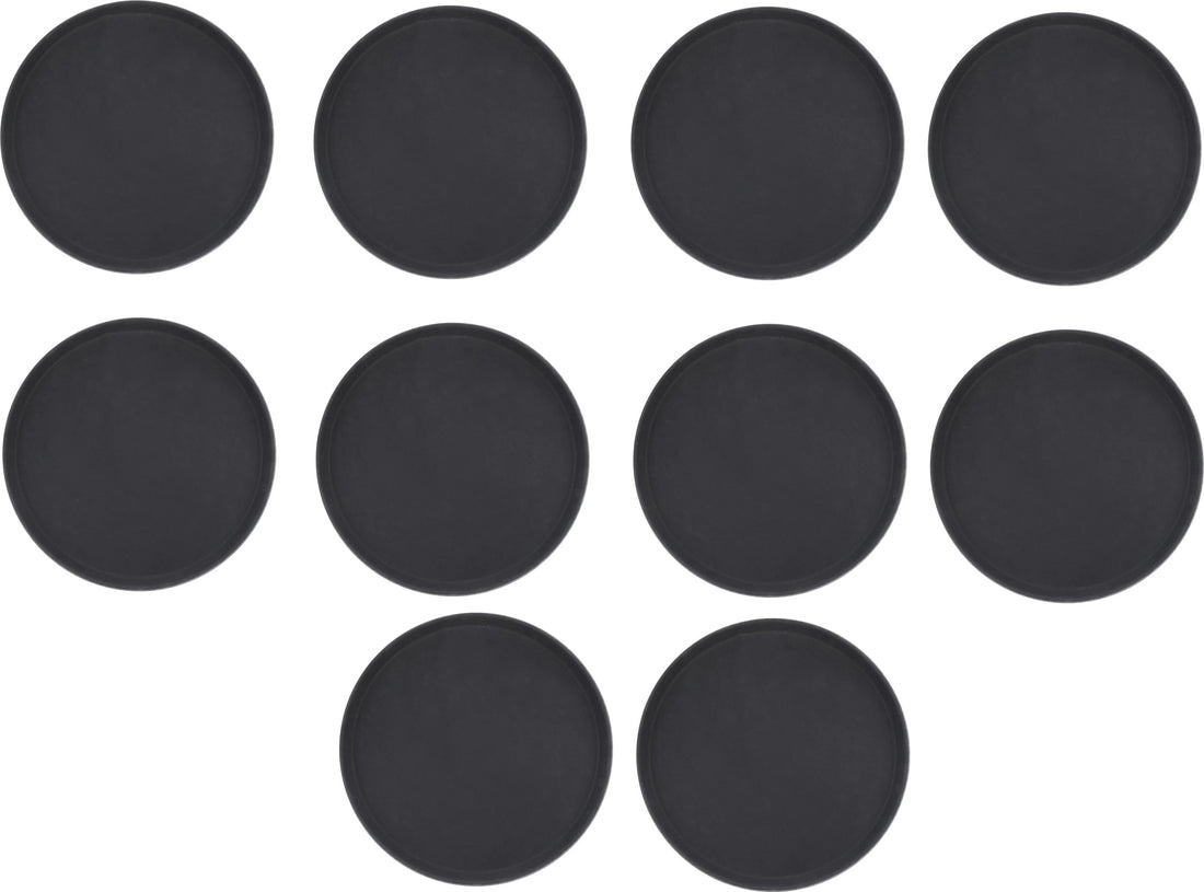 Omcan - 16" Black Round Non-Slip Service Tray (406 mm), Pack of 15 - 80113
