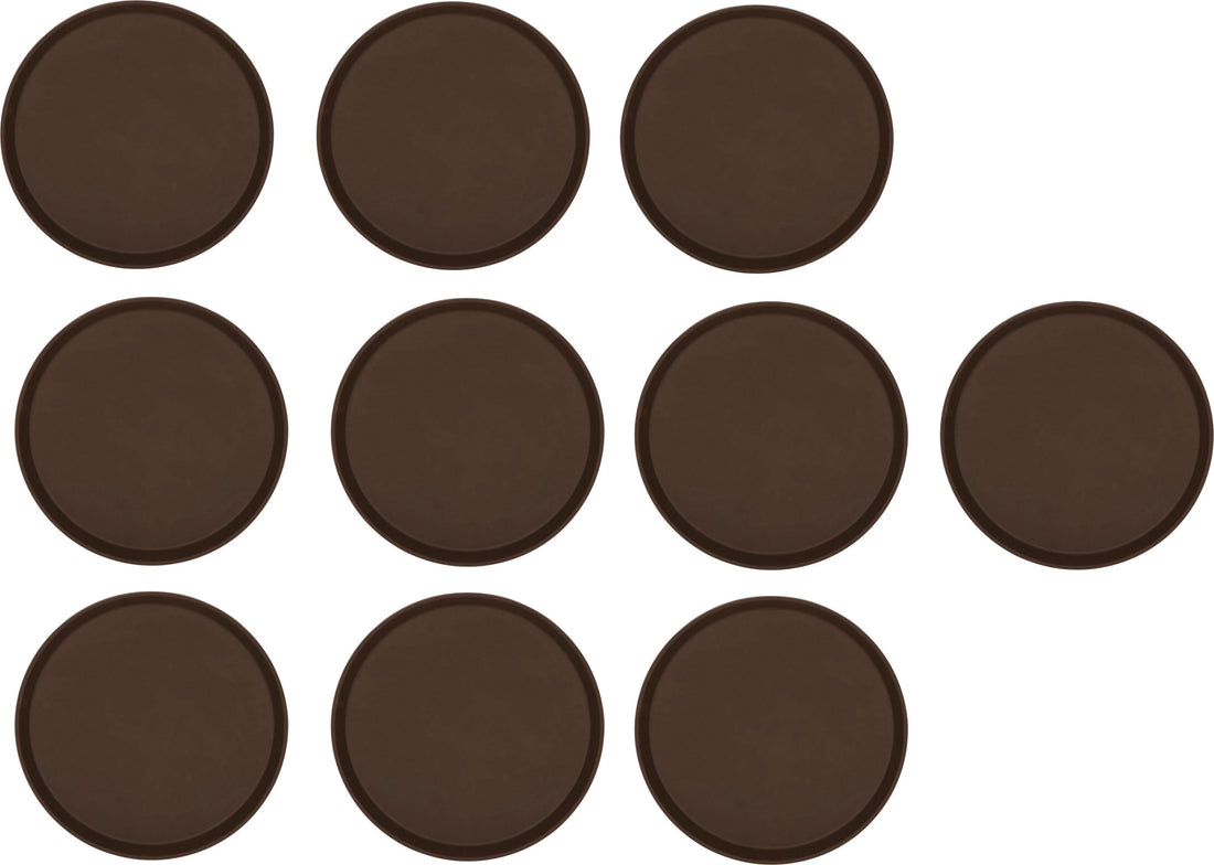 Omcan - 16" Brown Round Non-Slip Service Tray (406 mm), Pack of 15 - 80114
