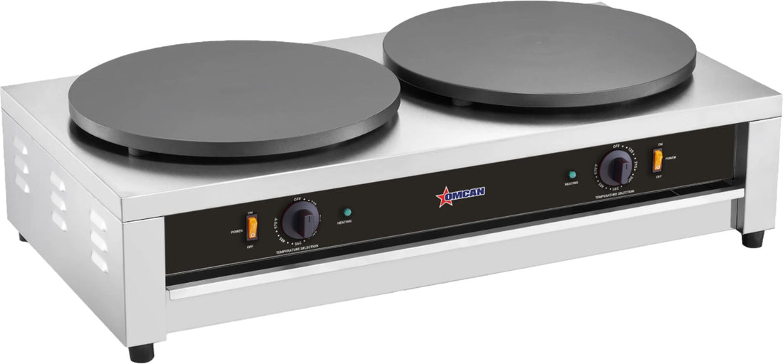 Omcan - 16″ Dual Electric Cast Iron Crepe Maker - 47390