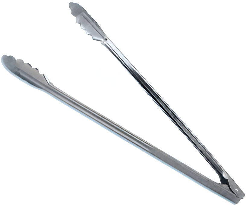 Omcan - 16" Extra Heavy-Weight Stainless Steel Coiled Spring Utility Tong, Pack of 30 - 80795