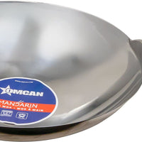 Omcan - 16″ Mandarin Wok Stainless Steel With Welded Joint, Pack of 3 - 47542