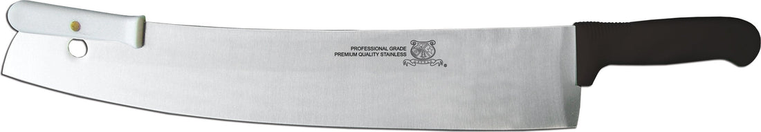 Omcan - 16" Pizza Knife with Black Double Handle, Pack of 4 - 11519