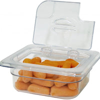 Omcan - 1/6 Polycarbonate Clear Flip Lid with Gap, Pack of 10 - 43641