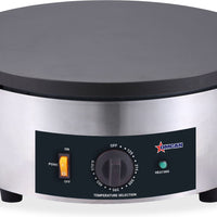 Omcan - 16" Portable Round Electric Cast Iron Crepe Maker - 47388