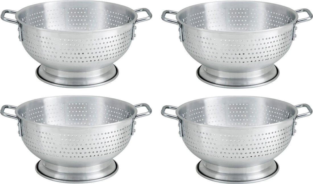 Omcan - 16 QT Aluminum Colander (15.2 L), Pack of 2 - 80406