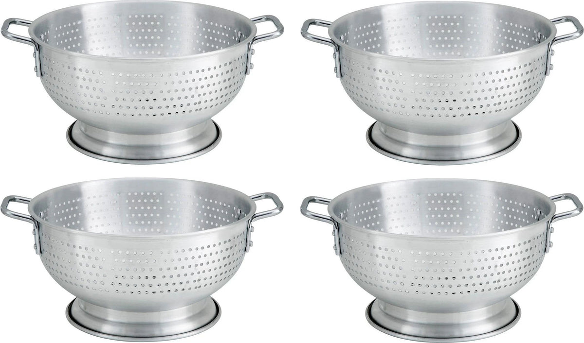 Omcan - 16 QT Aluminum Colander (15.2 L), Pack of 3 - 80406
