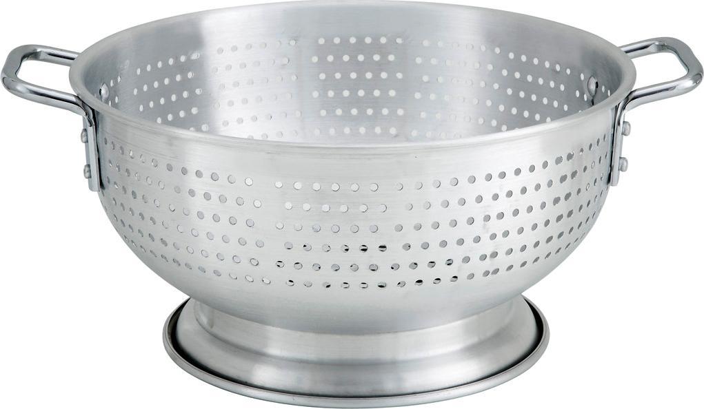 Omcan - 16 QT Aluminum Colander (15.2 L), Pack of 4 - 80406