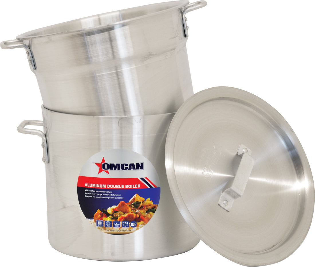 Omcan - 16 QT Commercial Grade Double Boiler 3 Piece Pack, Pack of 2 - 80493