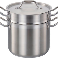Omcan - 16 QT Commercial Grade Double Boiler 3 Piece Pack, Pack of 2 - 80493