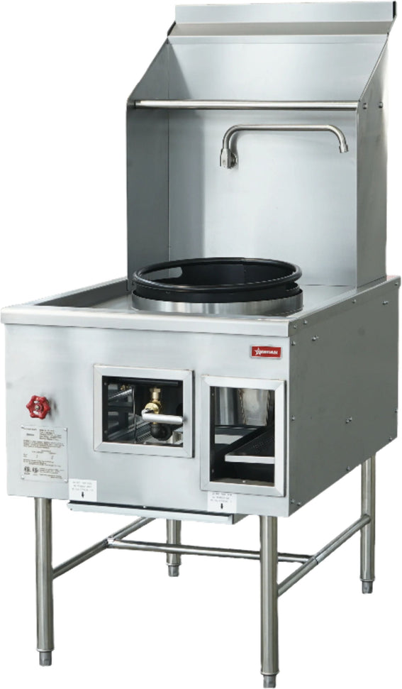 Omcan - 16″ Ring Single Chamber Natural Gas Wok Range - 48412