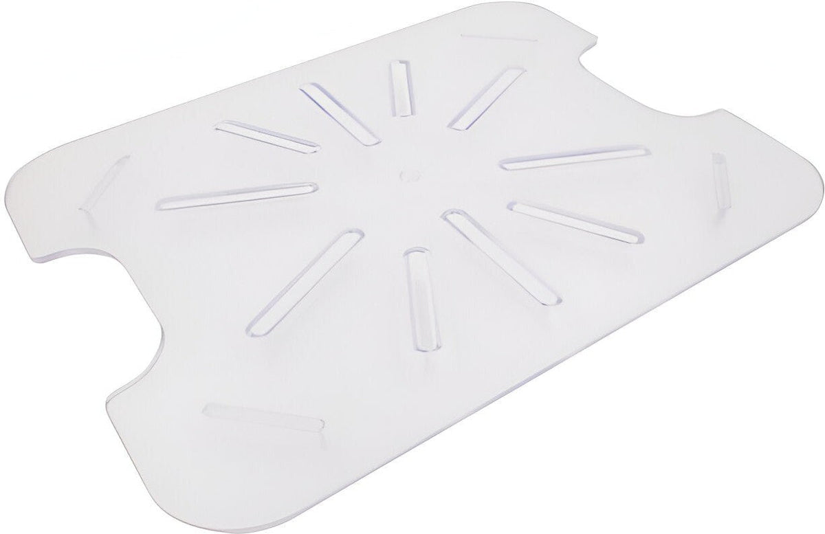 Omcan - 1/6-Size Clear Polycarbonate Drain Shelf for Food Storage Pans, Pack of 70 - 85036