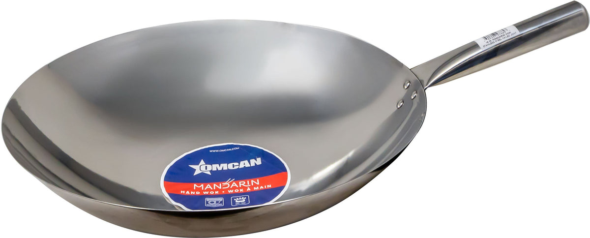 Omcan - 16" Stainless Steel Mandarin Wok With Nailed Joint, Pack of 4 - 47864