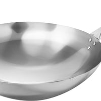 Omcan - 16" Stainless Steel Mandarin Wok With Nailed Joint, Pack of 6 - 47864