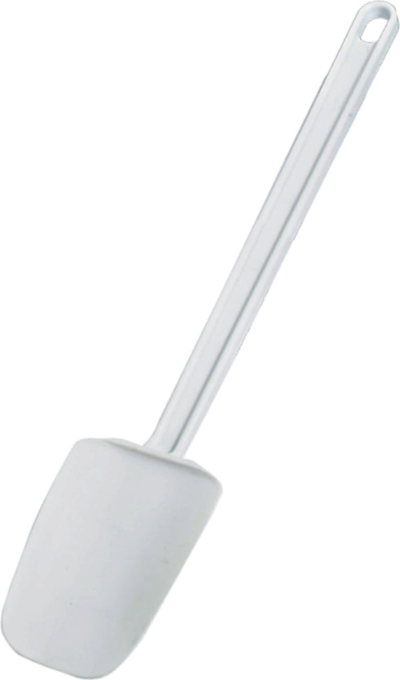 Omcan - 16” White Rubber Spoonula with Plastic Handle, Pack of 30 - 80045
