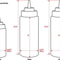 Omcan - 16 oz (473 ml) Clear Condiment Squeeze Bottles, Pack of 40 - 40470