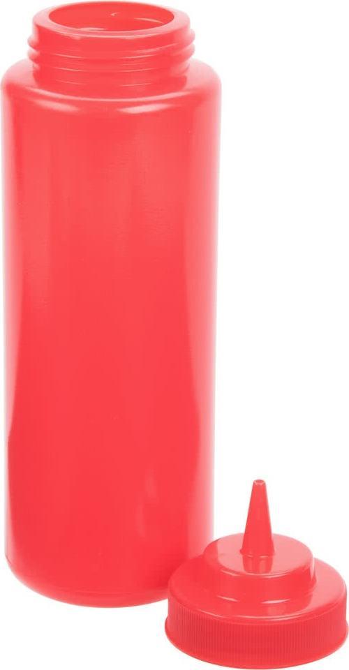 Omcan - 16 oz (473 ml) Red Condiment Squeeze Bottles, Pack of 40 - 40469