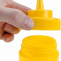 Omcan - 16 oz (473 ml) Yellow Condiment Squeeze Bottles, Pack of 40 - 40468
