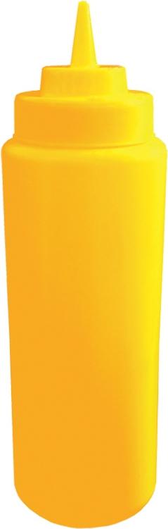 Omcan - 16 oz (473 ml) Yellow Condiment Squeeze Bottles, Pack of 40 - 40468