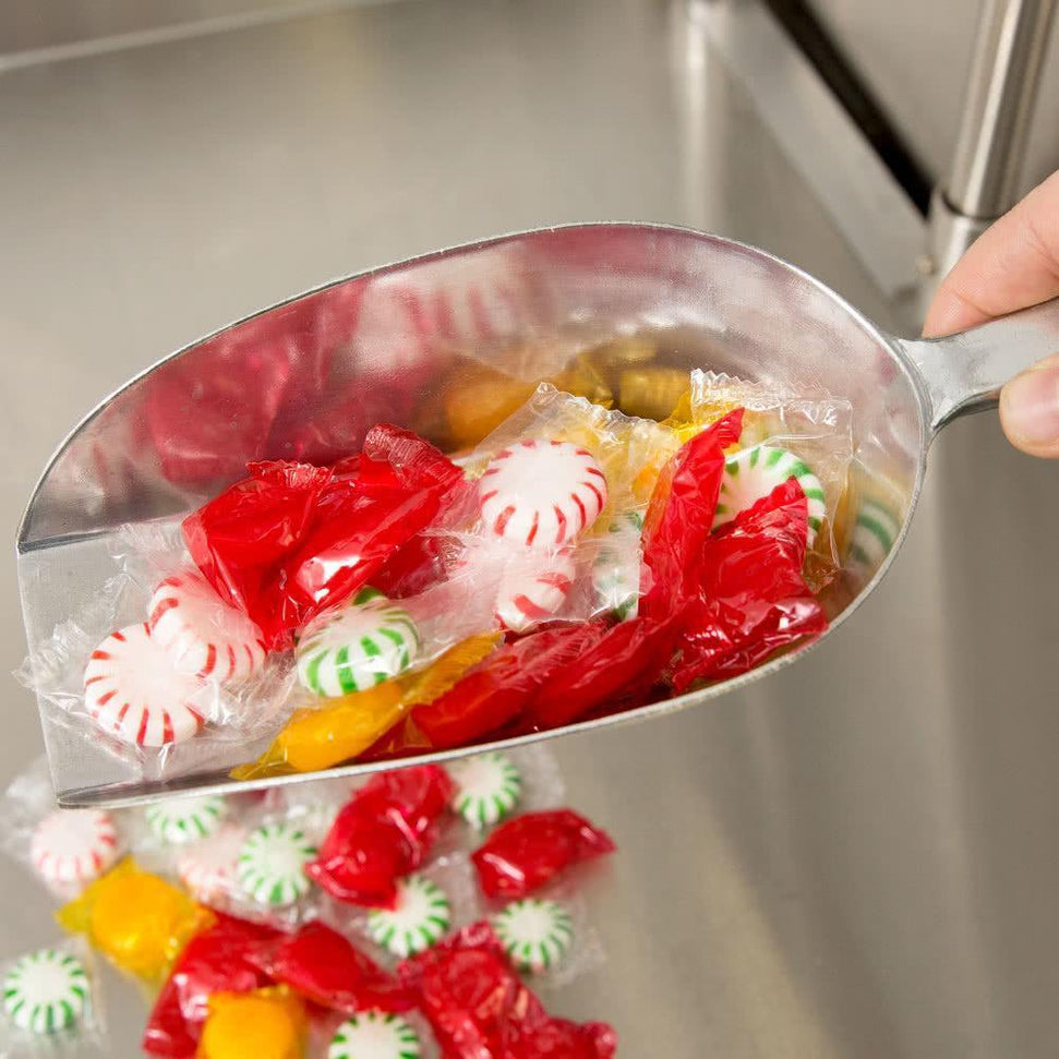 Omcan - 16 oz Aluminum Scoop with Flat Bottom (473 ml), Pack of 20 - 80119