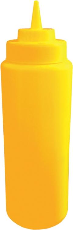 Omcan - 16 oz Yellow Condiment Squeeze Bottles Set of 6 (473 ml), 15/cs - 40468