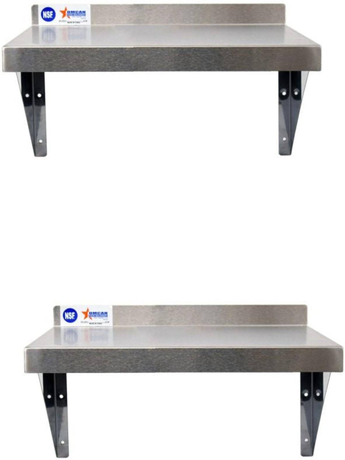 Omcan - 16” x 36” Stainless Steel Wall Shelf, Pack of 2 - 24409