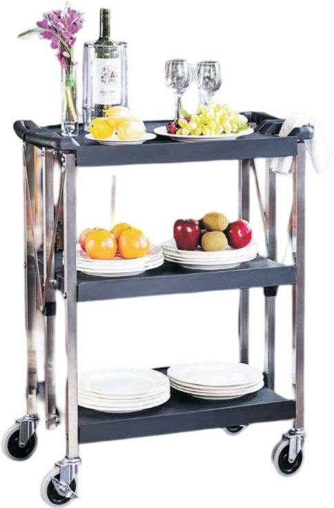 Omcan - 16.5" x 29.9" x 35.4" Small Folding Dining Cart - 43638