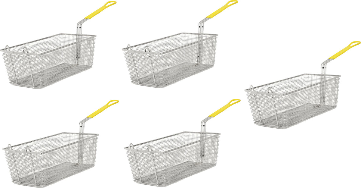 Omcan - 16.75" x 8.75" x 6" Fryer Basket, Pack of 4 - 80555