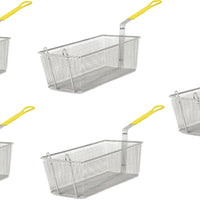 Omcan - 16.75" x 8.75" x 6" Fryer Basket, Pack of 5 - 80555